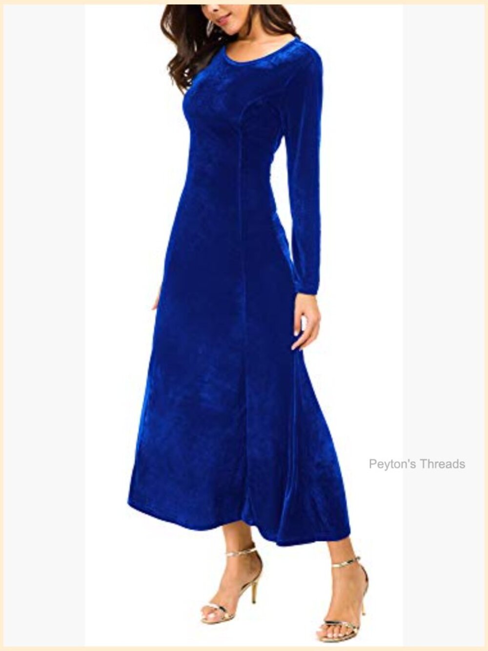Long Sleeve Ruched Velvet Stretchy Maxi Dress For Party View 2